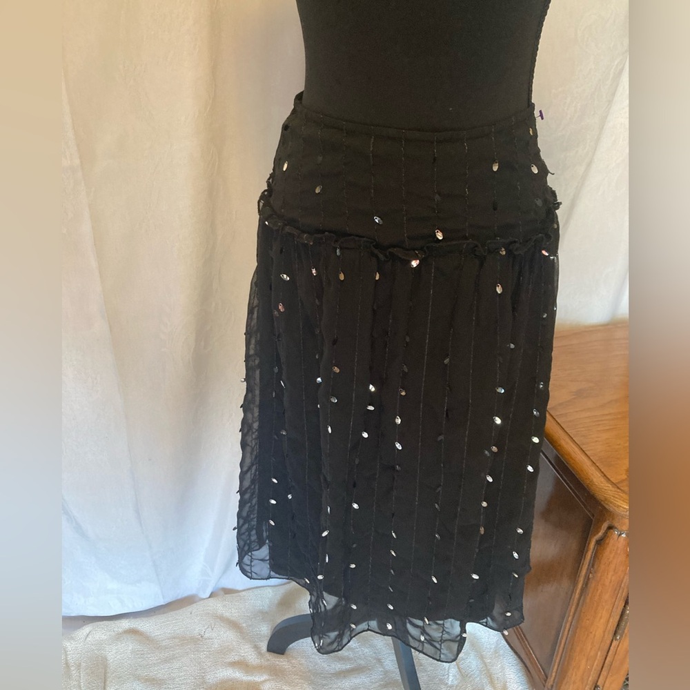 Secret Charm Vintage Y2K Black Whimsigoth Womens Size 12 Sequin Skirt